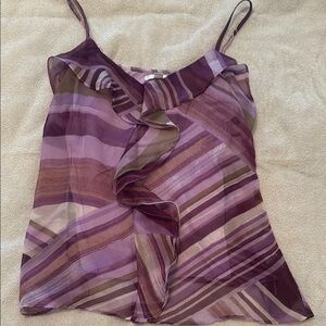 New York & Company Purple Striped Camisole